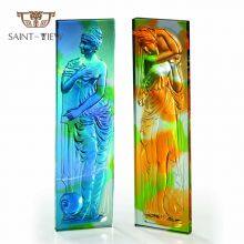 Custom Casting Art Crystal Glass Pate De Verre Nude Interior Decorative Wall Plaques Brick thumbnail-5