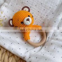 Handmade Knitted Set Crochet Tiger Mini Doll and Rattle Set Baby Gift Doll Kid's Toy Vietnam Supplier Cheap Wholesale thumbnail-2