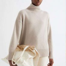 Manufacturers Custom Knit Turtleneck Cotton Wool Cashmere Sweater Women