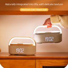 2022 Best Seller Multifunction Wireless Charger Charging With BT Speaker Wireless Charge Night Light Alarm Clock Phone Holder thumbnail-6