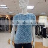 Women Crew Neck Short Sleeve Jersey Knit Pullover Dress Sweater2016 Fall/winter Viscose/nylon/wool Quality Choice thumbnail-3