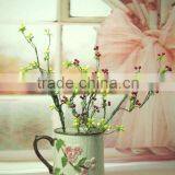 Indoor Decoration Ceramic Handle Vase With Flower and Leaves thumbnail-1