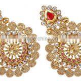 Indian Gold Plated Crystal Earrings thumbnail-3