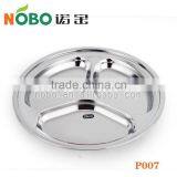 3 Compartments Round Stainless Steel Food Divider Plate thumbnail-1