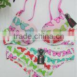 Butterfly Print Hot Sexy Bonded Bra Thong Set Seamless Underwear thumbnail-1
