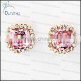Pink Gemstone Stud Earrings thumbnail-1