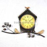 Antique Black Metal Bird Outdoor Garden Clocks