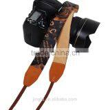 Leather Strap Shoulder Neck Blue Rose Flower Pattern For DSLR Camera LG-01