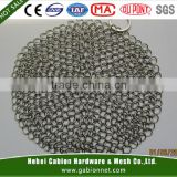 Premium Cast Iron Skillet Cleaner Stainless Steel Chainmail Scrubber Large Circular Wire Metal Pot Cleaner