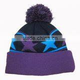 100% Acrylic Knitted Beanie Winter Hats Wholesale High Quality Customized Dobby Knitted Beanie Hat in Black Color thumbnail-4