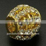 Brass Rhinestone European Beads, Golden Color, 17.5x15mm, Hole: 7mm(CPDL-Q003-G) thumbnail-1