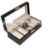 Customized Faux Leather Watch Box/Plastic Watch Case for 5 Watches thumbnail-5