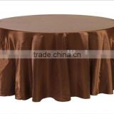 Chocolate satin round table linen/table cloth for weddings