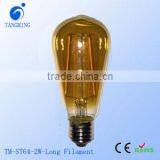 Long Filament Version Warm White 2200K/2700K 480lm ST64 Led Filament Bulb
