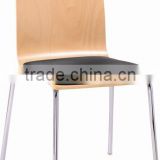 TDC-132-3 QVB JIANDE TONGDA RESTAURANT BENTWOOD PLYWOOD CHROME PLATED FRAME DINING CHAIR BENTWOOD MEETING CHAIR OFFICE CHAIR