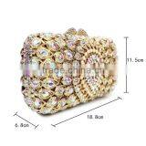 Gold Metal and AB Color Crystal Evening Clutch Bag Woman Handbag Ladies Party Bag (88162A-AB) thumbnail-2
