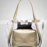 Clear PVC Large Capacity Tote Bag With Glod Webbing Handle Bag,bag in Bag thumbnail-3