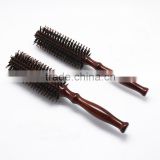 high quality anti static round wood wooden boar bristle hair brush