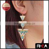 STOCK 3 Pieces Triangle Alloy Pendant With Enamel Craft Earring thumbnail-3