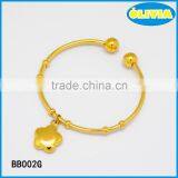 Olivia Fake Gold Bangle Gold Solid Flower Bangle thumbnail-1