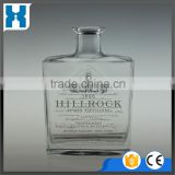 750ML EMPTY CLEAR FRENCH SQUARE GLASS BOTTLE