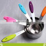 Premium Stackable Measuring Cup Sets for Dry and Liquid Ingredients,5PCS Stainless Steel Measuring Cup Set With Silicone Handle thumbnail-2