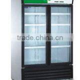 Upright Wine Beverage Coolers Double Door Vertical Refrigerated Display Cabinets Static Cooling Cooler