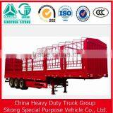 High Quality 3 Axle Mechanical Suspension Double Tires , Wood Floor Fence / Grid / Stake Side Wall Semi Trailer for Sale thumbnail-2