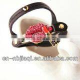Double Leather Lips Lipstick Gem Diamond Bracelet thumbnail-4