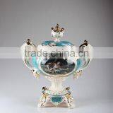 BISINI Luxury Table Lamp, Royal Blue Series Desk Lamp, Home Decorative Items Ceramic Reading Lamp (BF01-S1468-01A) thumbnail-3