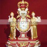 Romanian Architectural Style Embedded Ceramic Table Clock, Ornate Gilt Ceramic Table Standing Clock thumbnail-6