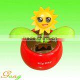 2014 Old Fashion Christmas Deck Mount Solar Light With Flower Pot