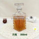 Wine Decanter & Whisky Glasses, Crystal Square Whiskey Decanter With Stopper. thumbnail-2