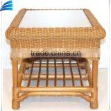 Modern Rattan Wicker Coffee Rectangular Table W/ Glass Top thumbnail-3