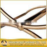 White Velvet Leisure Chair With Bent Rose Golden Stainless Steel Base thumbnail-6