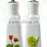 Ceramic Sell Oil & Vinegar Set,Stoneware With Decal