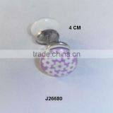 Purple With White Flower Hand Painted Ceramic Knob Available in Other Colour and Patterns thumbnail-1
