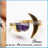 2016 New Popular Fashion Synthetic Stone Gold Ring thumbnail-2