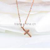 Women's Cross Pendant Necklace Stainless Steel Link Chain Necklace thumbnail-3