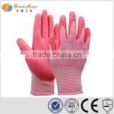 Sunnyhope New Design Cheap Price 13G Pink PU Work Gloves thumbnail-1