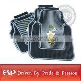 #46180 Black Blooms Latex PVC Universal Fit Car Floor Mat