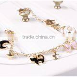 Cat Bowknot Star Moon Gold Charms Bracelet Gold Chain Bracelet thumbnail-6
