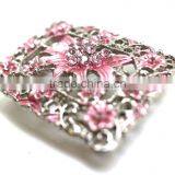 Belt Buckle With Painting Gems Rhinetone, Hot Sale Embellished Buckle, Zinc Alloy Embellishment Floral Design thumbnail-3