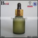 30ml hot products deark green frosted cosmetic essence perfume glass oil bottle gold aluminum dropper china suppliers