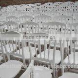 White Wooden Napoleon Banquet Chair With Cushion Pad thumbnail-3