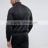 Wholesale Best Price High Quality New Design Durable Raglan Sleeves 100% Polyester Jersey Black Casual Men Jacket thumbnail-2