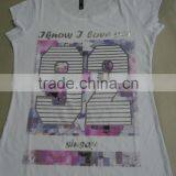 80% COTTON 20% SPANDEX PRINTED LADIES SHORT SLEEVE T-SHIRTS thumbnail-2