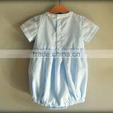 2017 High Quality Light Blue Pure Cotton Baby Clothes Newborn Summer Romper thumbnail-3