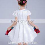 Wholesale Girls Skirt 2016 Summer New Short-sleeved Large Flower Girl Print Dresses Ruffle Princess Skirt With Belt thumbnail-3