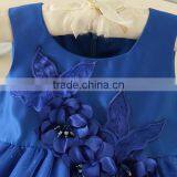 2017 Indian and Pakistan Girls Without Dress Toddler Blue Flower Girls Performance Dresses Turkish Shell Sequins Party Dresses thumbnail-3